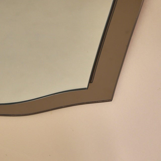 1970s Italian Bronze-Tinted Wall Mirror Attributed to Cristal Arte, 1970s For Sale - Image 5 of 7