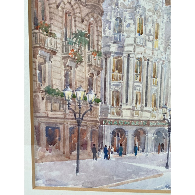 2001 Rino Golinelli Watercolor Painting "Monaco Ancient Buildings" For Sale In West Palm - Image 6 of 13