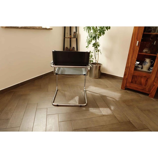 Set of Design Chairs with Leather and Chrome Frame, 1990s For Sale - Image 10 of 12