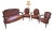 4-Piece French Louis XVI–Style Leather Seating Set — Settee & 3 Armchairs For Sale
