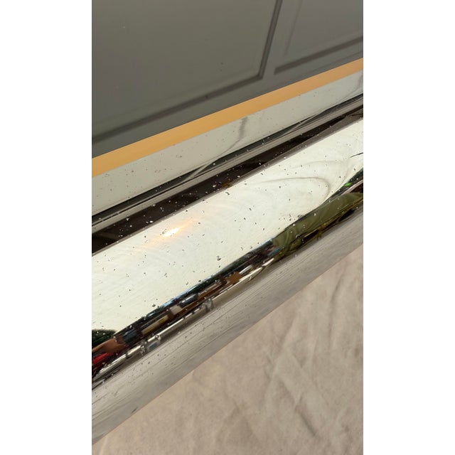 Paul Evans 1970's Chrome and Brass Console With Mirrored Top Attributed to Paul Evans For Sale - Image 4 of 12