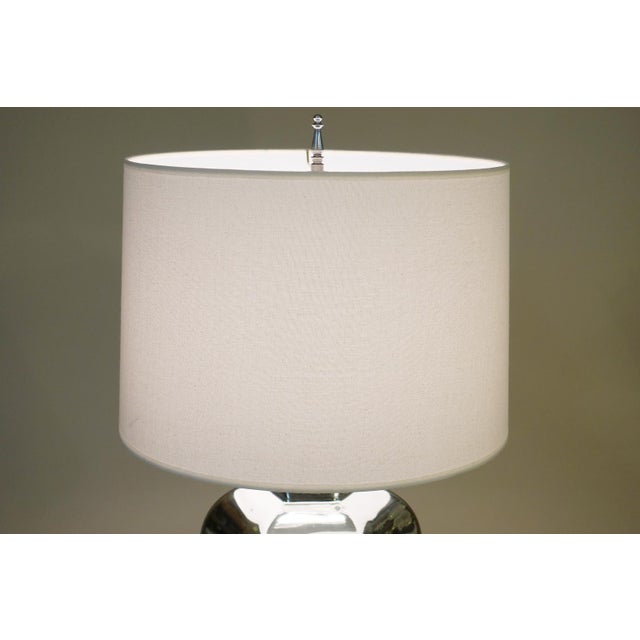 1970s Mid Century Modern Mercury Glass Ginger Jar Chrome Silver Table Lamp For Sale - Image 9 of 11