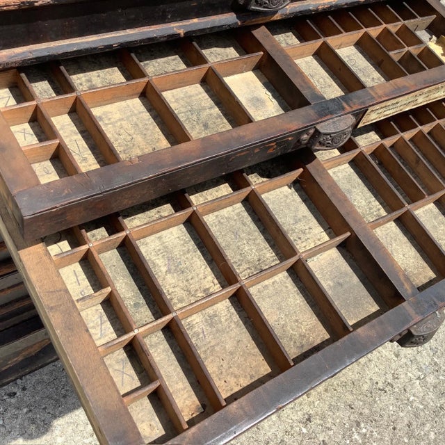 Antique Printers Case With 12 Typesetter Trays For Sale - Image 15 of 16