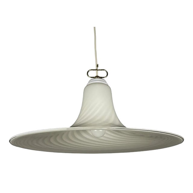 Swirl Murano Glass Pendant Lamp from Vetri Murano, Italy, 1970s For Sale