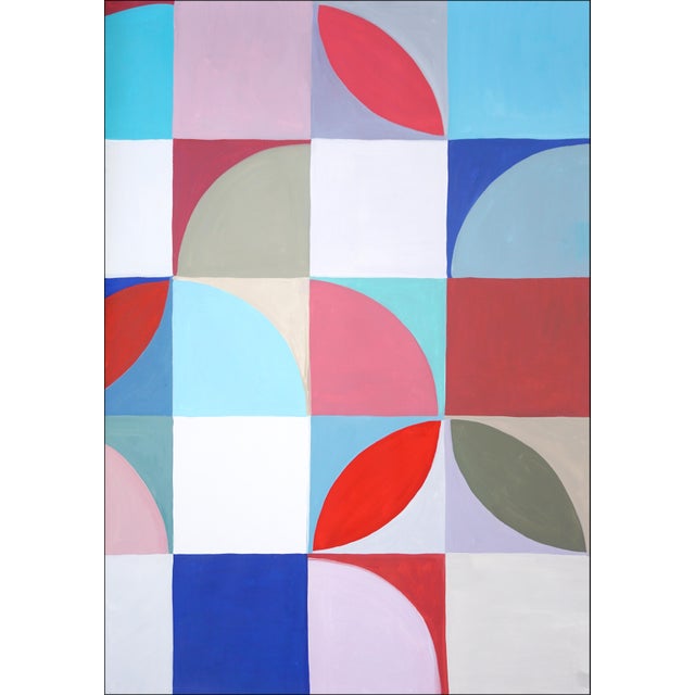 Bauhaus 2026, Bauhaus Diptych Mosaic of Palm Springs Murals, Pastel Palette Painting, Acrylic on Watercolor Paper by Natalia Roman For Sale - Image 3 of 10