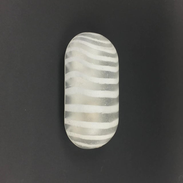 Mid-Century Modern 1 of 8 Modernist Striped Glass Wall Lamps/Sconces From Peill & Putzler, Germany, 1970s For Sale - Image 3 of 11