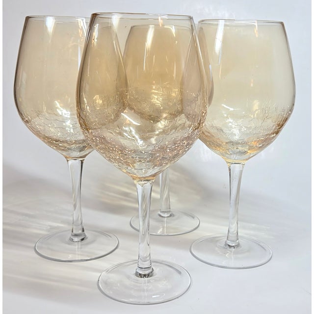 Champagne Fire Goblets- Set of Four For Sale - Image 6 of 12