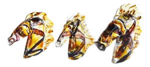 Set of Three Murano Horses Head Sculptures by Sergio Costantini, 1980s