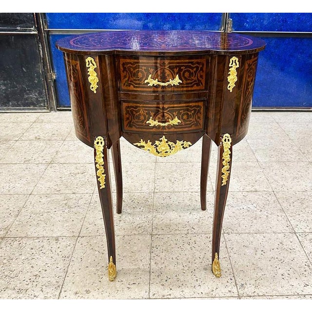 French Louis XV Style Dark Brown Bedside Table Nightstands For Sale - Image 3 of 3
