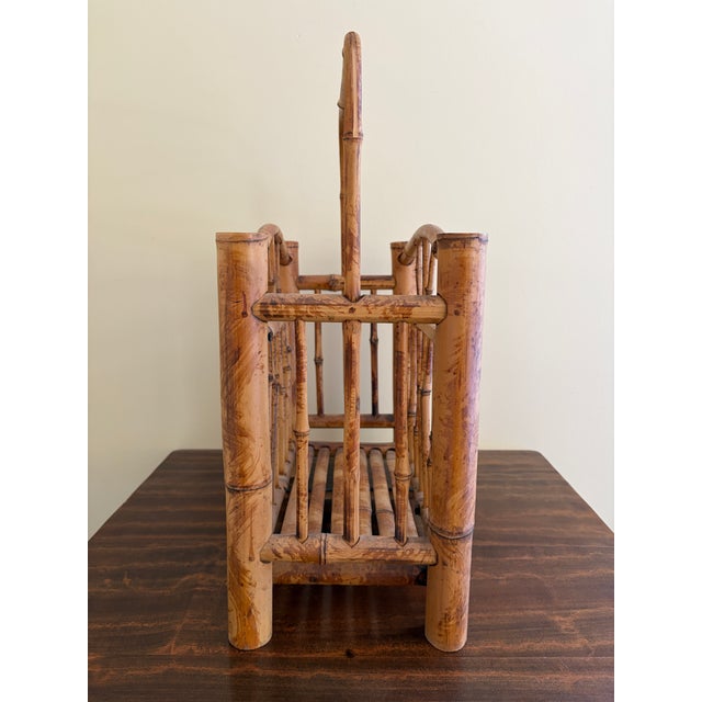1960s Mid-Century Bamboo Magazine Stand in the Palm Beach Manner For Sale - Image 5 of 9