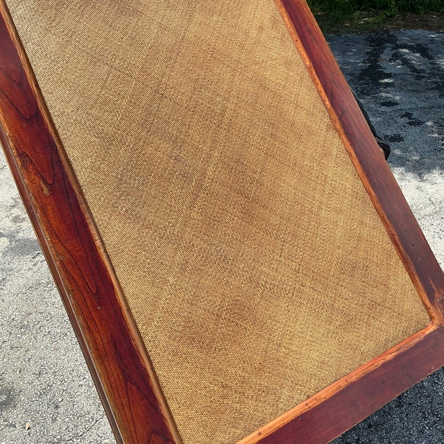 Vintage Asian Elm Seagrass Ming Coffee Table For Sale In West Palm - Image 6 of 10