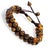 Contemporary Tiger's Eye Stone Two Row Beaded Woven Bracelet For Sale - Image 3 of 7