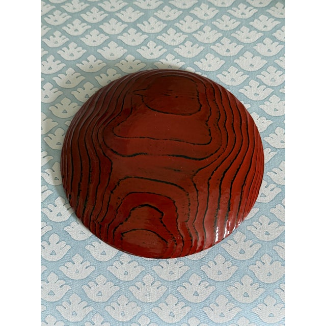 Wood Faux Bois Lacquered Catchall For Sale - Image 7 of 8