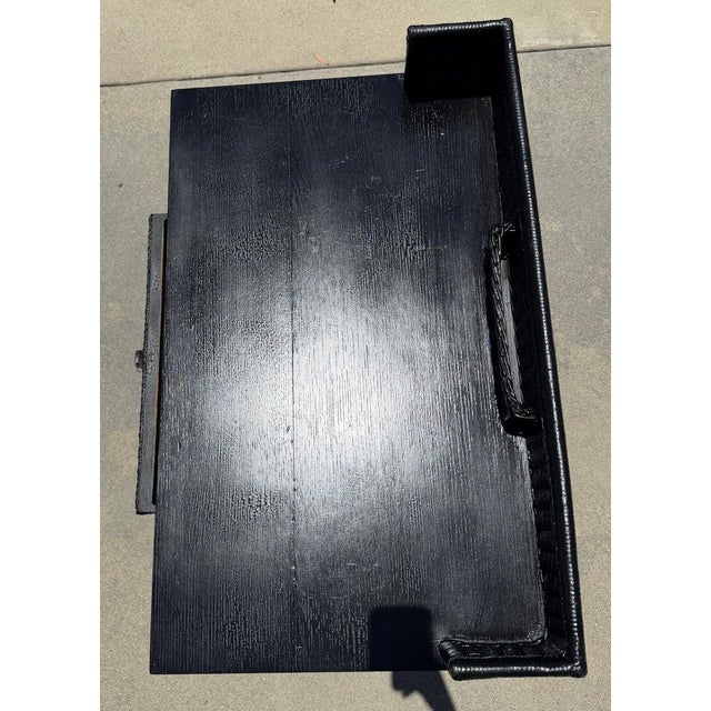 Black Painted Bar Harbor Wicker Desk For Sale In Los Angeles - Image 6 of 7