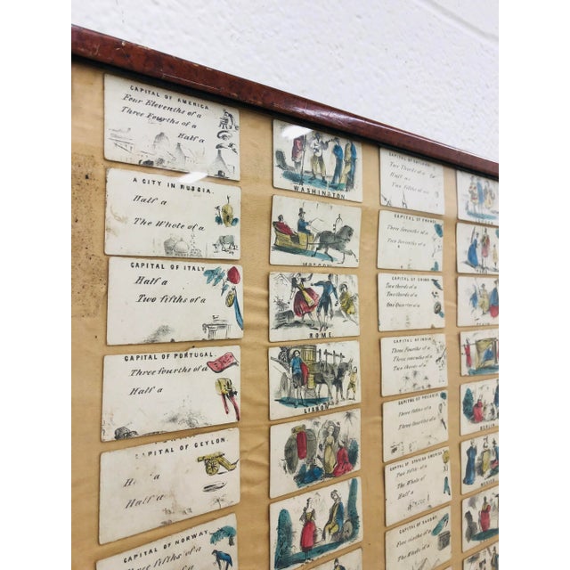 White Antique “Capital Fun” Card Game in Frame For Sale - Image 8 of 13