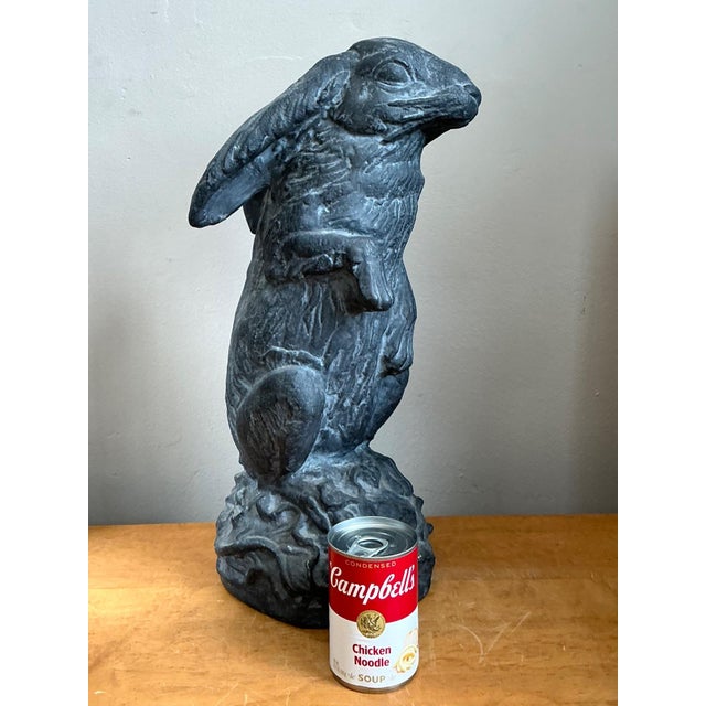 Gray Vintage Cast Ecoplaster Rabbit Sculpture For Sale - Image 8 of 15