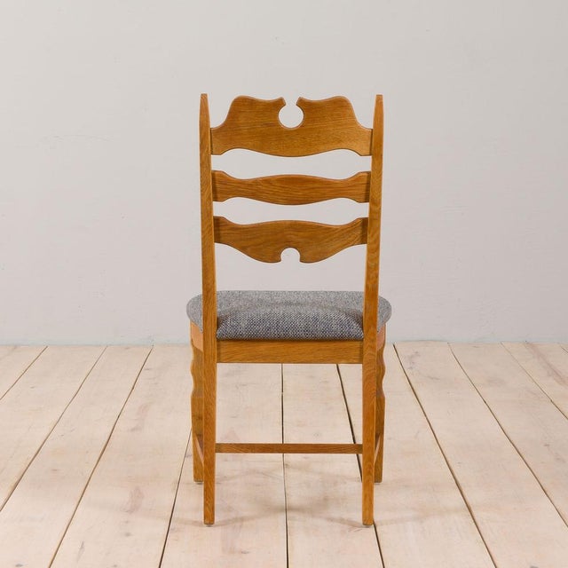 Danish Oak Razor Chairs by Henning Kjærnulf for EG Kvalitetsmøbler, 1960s, Set of 6 For Sale - Image 4 of 18