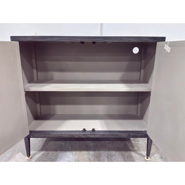 Modern Farmhouse Taupe Wood Two Door Cabinet For Sale In Atlanta - Image 6 of 7
