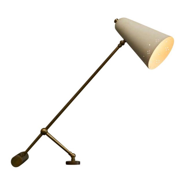 Mid-Century Modern Adjustable Table Lamp with Perforated Shade, 1950s For Sale - Image 13 of 13