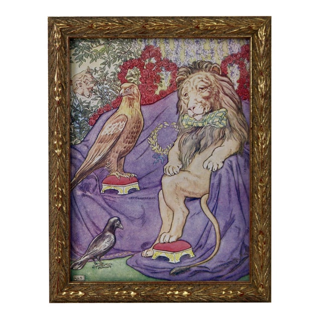 1950s Johnny Crow's Party Illustration by Leonard Leslie Brook-Framed For Sale