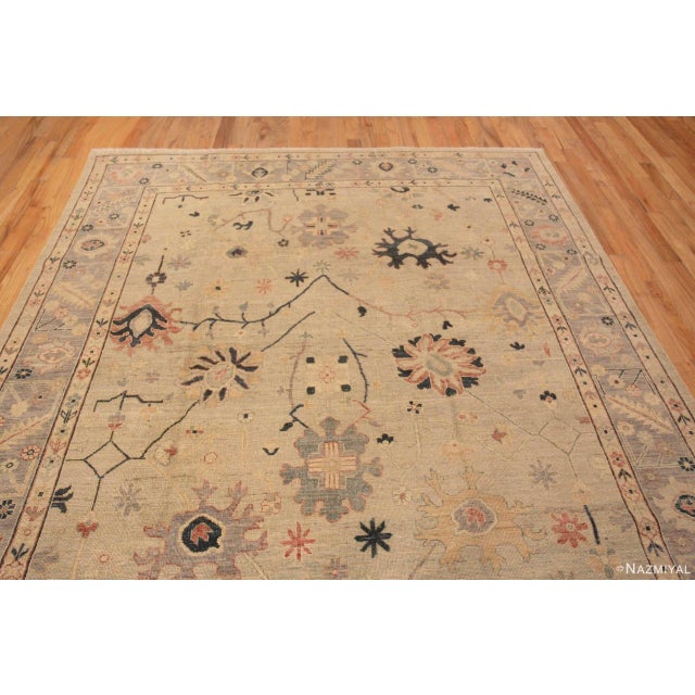 Beautiful Allover Design Modern Room Size Classic Turkish Oushak Design Contemporary Area Rug, Country of Origin: Central...
