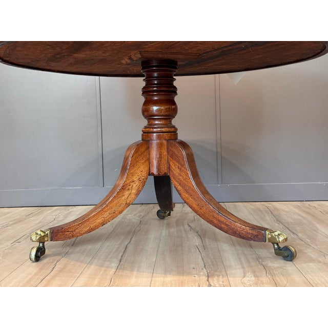 Early 19th Century English Mahogany Drum Table With Tooled Leather Top For Sale - Image 4 of 8