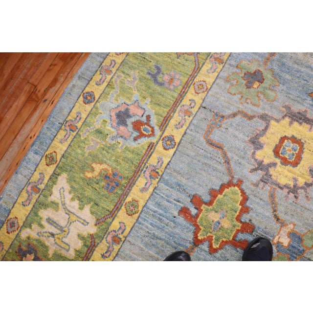 Early 21st Century Vintage Inspired Turkish Oushak, 10'4' X 13'7'' For Sale - Image 10 of 12