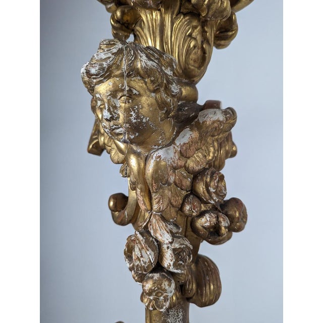 Baroque Torcheres in Golden Wood, 1800s, Set of 2 For Sale - Image 14 of 18