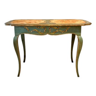 Vintage Bavarian Baroque Style Hand Painted Table Writing Desk For Sale