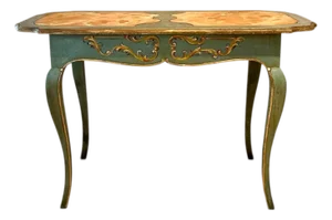 Vintage Bavarian Baroque Style Hand Painted Table Writing Desk