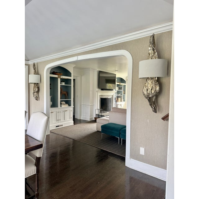 Pair of Regina Andrew Driftwood Wall Sconces in Silver Leaf Finish For Sale - Image 12 of 13