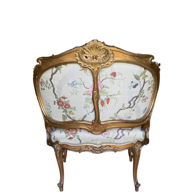 French Giltwood Marquise Armchair, 1900s For Sale - Image 4 of 17