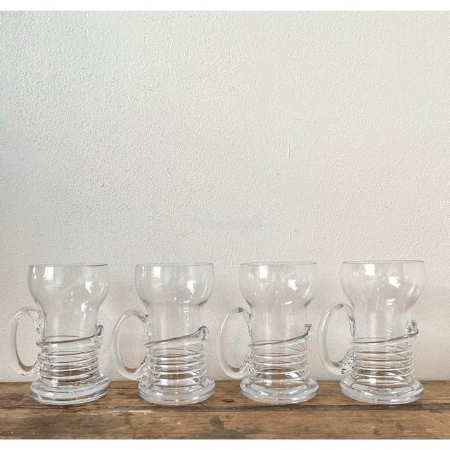 Vintage Original Blown Glass Pilsner Glasses - Set of 4 For Sale - Image 10 of 12