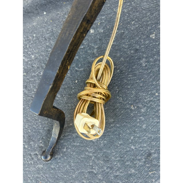 Mid-Century Modern Mid-Century Style Bronze-Over-Gilt Iron Floor Lamp — Sculptural X-Base, Dual Pull Chains For Sale - Image 3 of 5