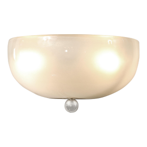 Modernist Hand-Blown Murano Glass Sconce in 24Karat White Gold Flecks