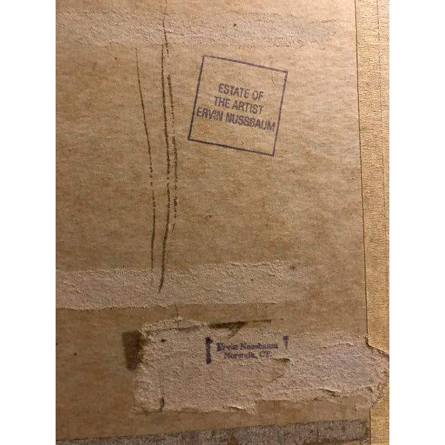 1970s Ervin B. Nussbaum, Modernist American Judaica Painting Purim, Dancing on Haman For Sale - Image 5 of 6