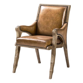 Rustic Western Leather Armchair For Sale