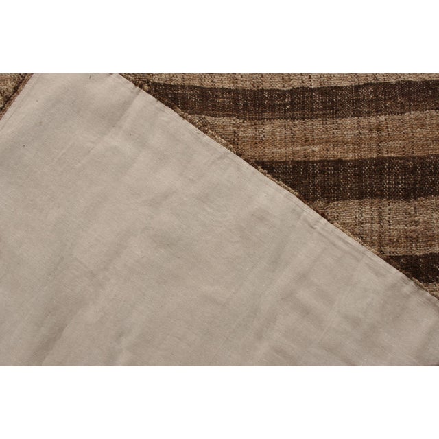 Textile Oversized Vintage Mazandaran Persian Kilim, Beige-Brown Stripes - Rug & Kilim For Sale - Image 7 of 7