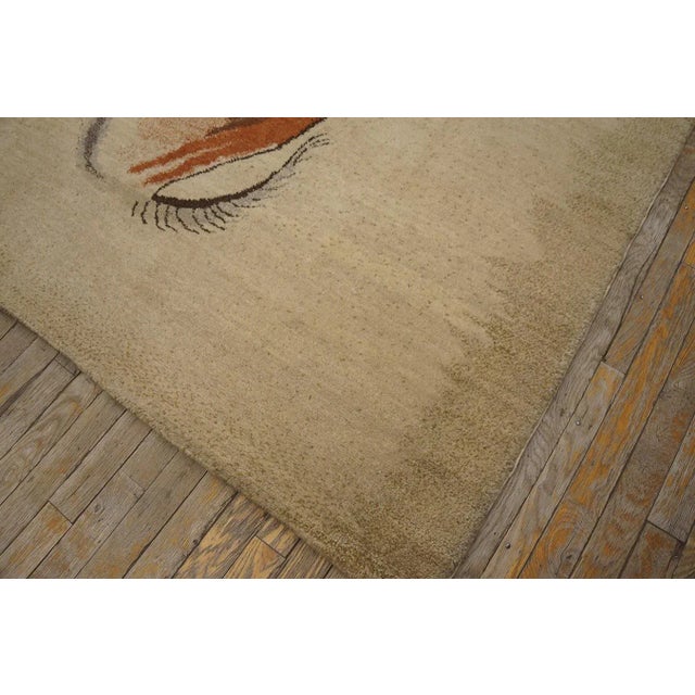 Artistic Beige Color Animal Pattern Vintage Art Deco Olga Fisch Design Ecuadorian For Sale - Image 9 of 12