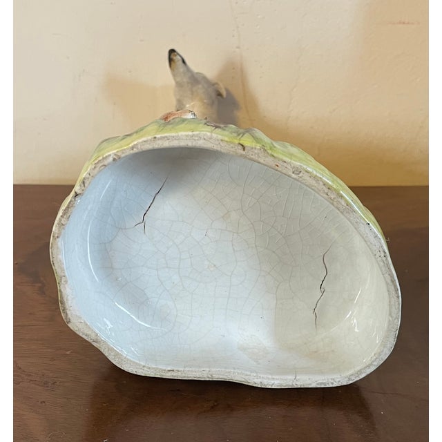 Very Large Antique 19th Century English Staffordshire Pottery Dog Figure of a Greyhound or Whippet and Hare or Rabbit For Sale - Image 15 of 16