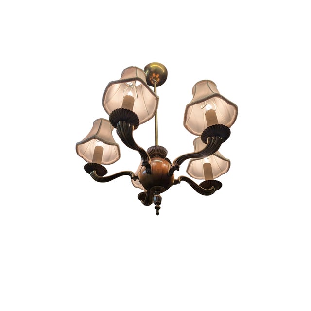 Wood Chandelier by Paavo Tynell for Oy Taito Ab, 1930s For Sale - Image 7 of 13