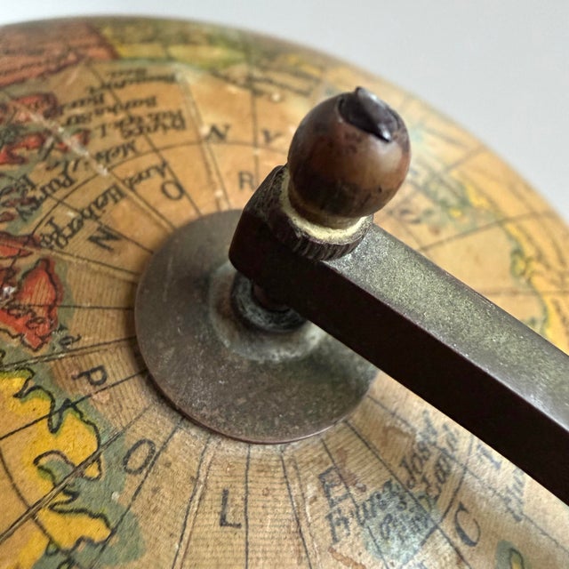 1940s 1940s–1950s English Geographia 8-Inch Terrestrial Globe on Turned Red Wood Base For Sale - Image 5 of 12