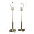 Polished Brass Mid-Century Modern Table Lamps (Pair) With Stepped Base For Sale