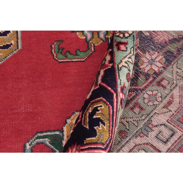 Textile Shabby Chic Persian Vintage Tabriz Red/Purple Wool Rug - 9'8'' X 13'0'' For Sale - Image 7 of 10
