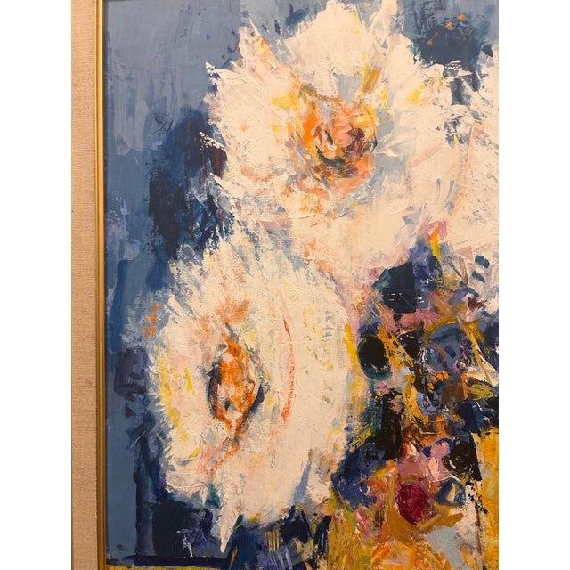 Impressionist Alain Rousseau Painting of Flowers in a Vase For Sale - Image 3 of 8
