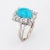 Stylish vintage turquoise & diamond cocktail ring (circa 1950s to 1960s) crafted in 18 karat white gold. Cabochon...