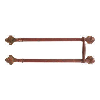 Vintage Brass Door Push Bars With Crossbar For Sale