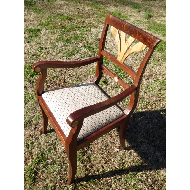 Dining Tbl. In Olive Ash Regal and Rare - With Walnut Embellishments by RichardGentryDesigns For Sale - Image 11 of 12