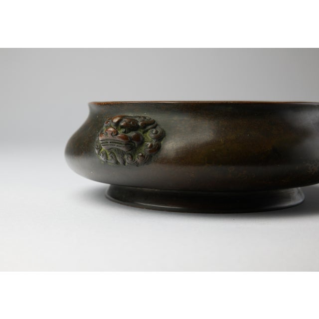 Bronze Chinese Bronze Censer With Lion-Mask Handles, Apocryphal Xuande Mark, 19th–20th Century For Sale - Image 8 of 11