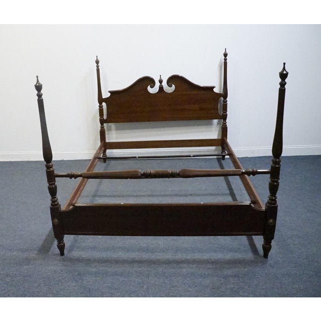 Traditional Ethan Allen Georgian Court Collection Solid Cherry Traditional Style Queen Size Four Poster Bed 11-5654 For Sale - Image 3 of 9